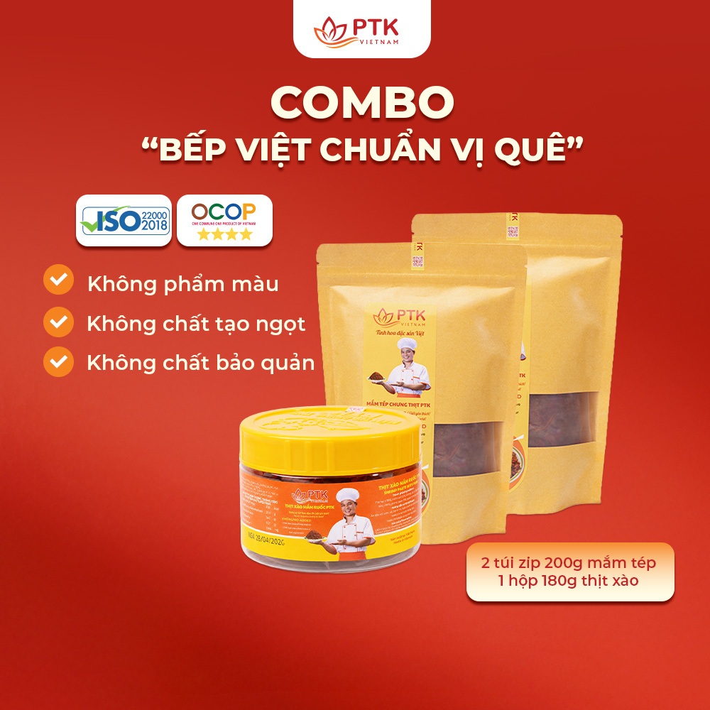 Combo 2 Túi PTK200 và 1 Hộp PTK181 - "Bếp Việt Chuẩn Vị Quê" - Đặc Sản Việt Nam - Chuẩn ISO, OCOP 4 