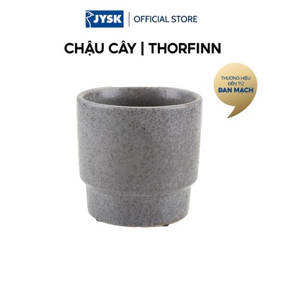 Chậu cây | JYSK THORFINN | sứ | xám đậm | Ø13xC13cm
