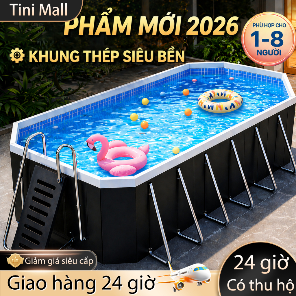 Hàng có sẵn giao 24h Bể bơi cho bé tại nhà siêu bền hồ bơi gấp gọn tại nhà tiện lợi bể bơi gia đình 