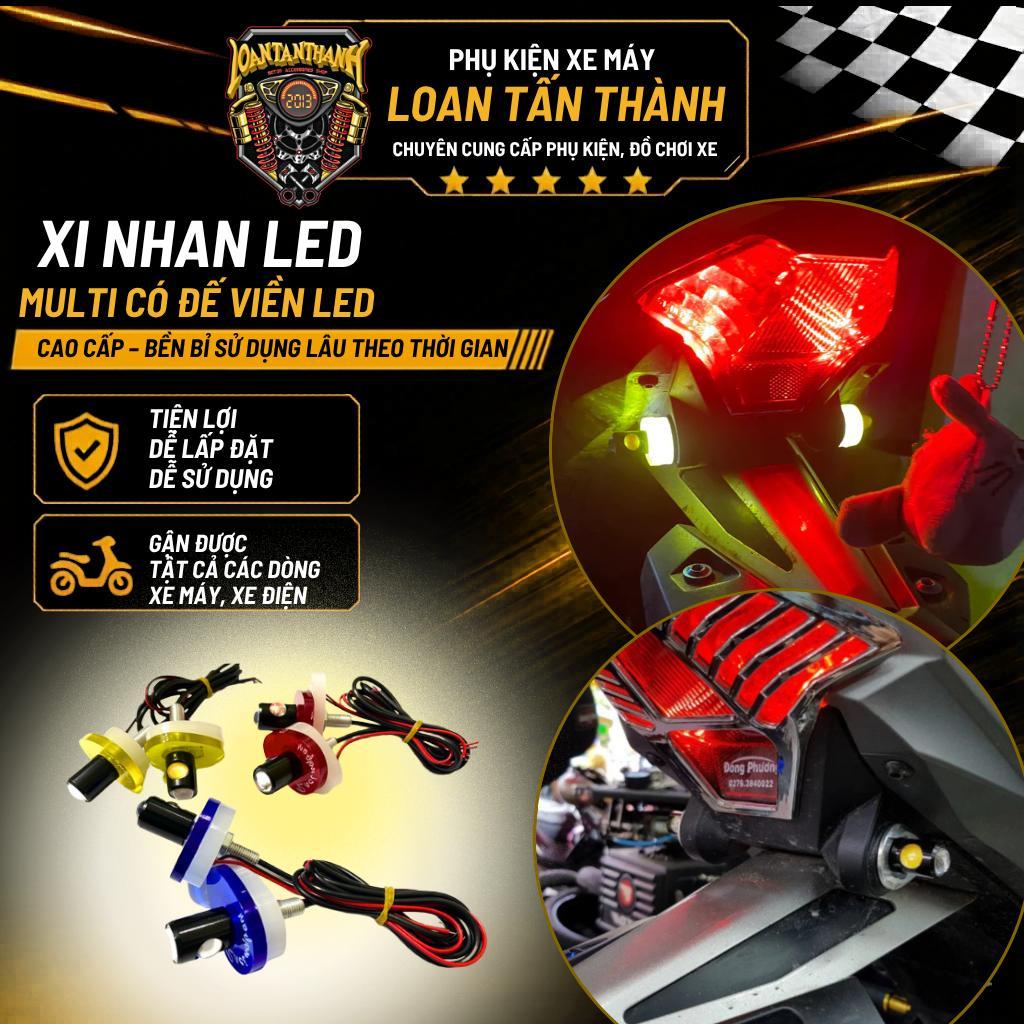 Xi Nhan Led Multi Có Đế Viền Led Gắn Xe Điện Xe Máy Exciter Và Các Dòng Xe Khác ( 1 Cặp )