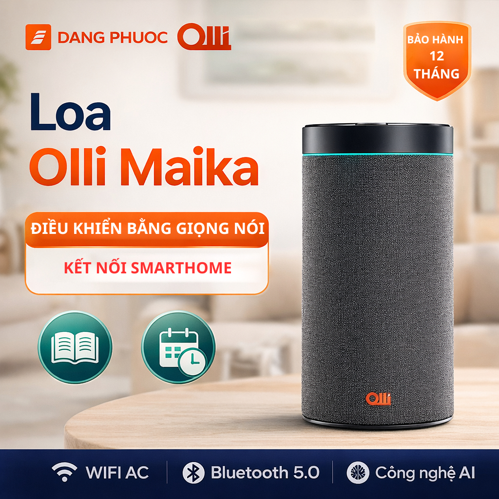 [CHÍNH HÃNG] Loa Thông Minh Olli Maika Trợ Lý Ảo Thuần Việt tương thích thiết bị nhà thông minh