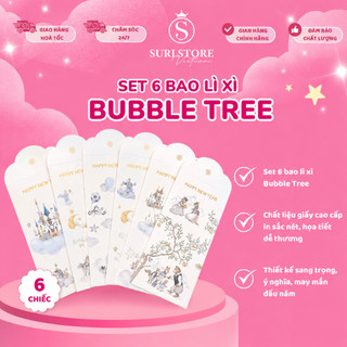 Set 6 Bao Lì Xì Bubble Tree Cao Cấp – Thiết Kế Xinh Xắn, Chất Giấy Dày Đẹp, Phù Hợp Tặng Bé & Gia Đình