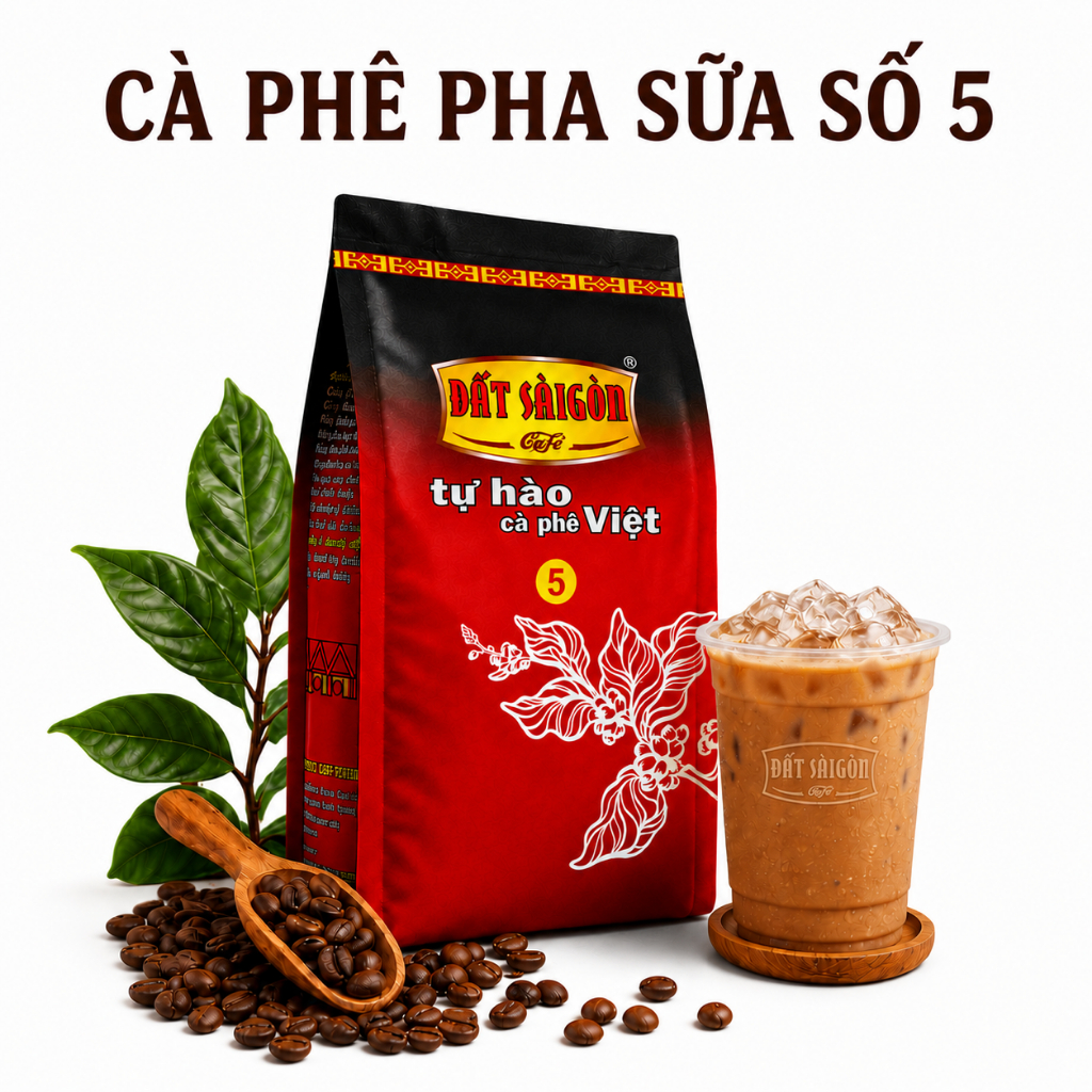 Cà Phê Pha Sữa Số 5 - Đất Sài Gòn Cafe - Gói 500g