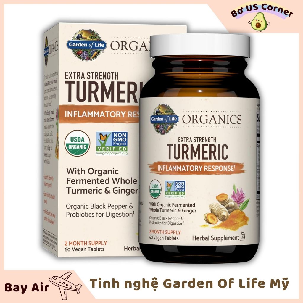 Tinh nghệ Turmeric Garden of Life Mỹ (BILL US)
