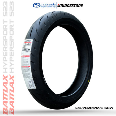 Lốp (Vỏ) Xe Moto Bridgestone Battlax Hypersport S23 120/70-17 Chính Hãng Nhật Bản, Không Ruột (TL)