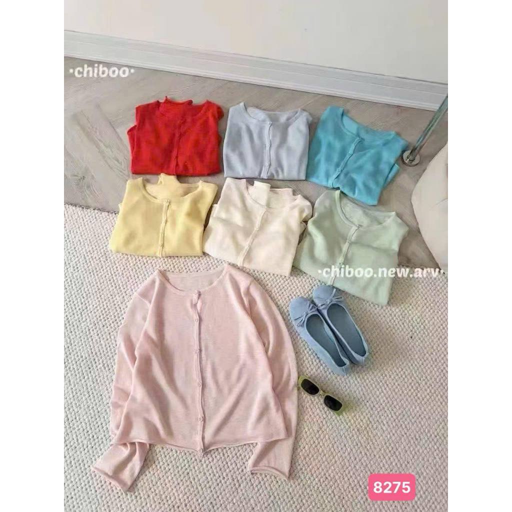 Áo cardigan len mongtogi mỏng cổ tròn hàng QC đẹp mã 8275#
