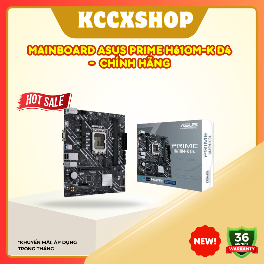 Mainboard Asus PRIME H610M-K D4  -  chính hãng 3 năm