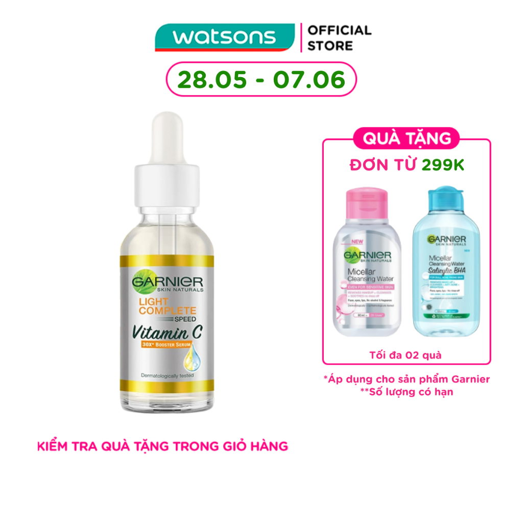 Tinh Chất Garnier Light Complete Speed Vitamin C Booster Serum Sáng Da & Mờ Thâm 30ml