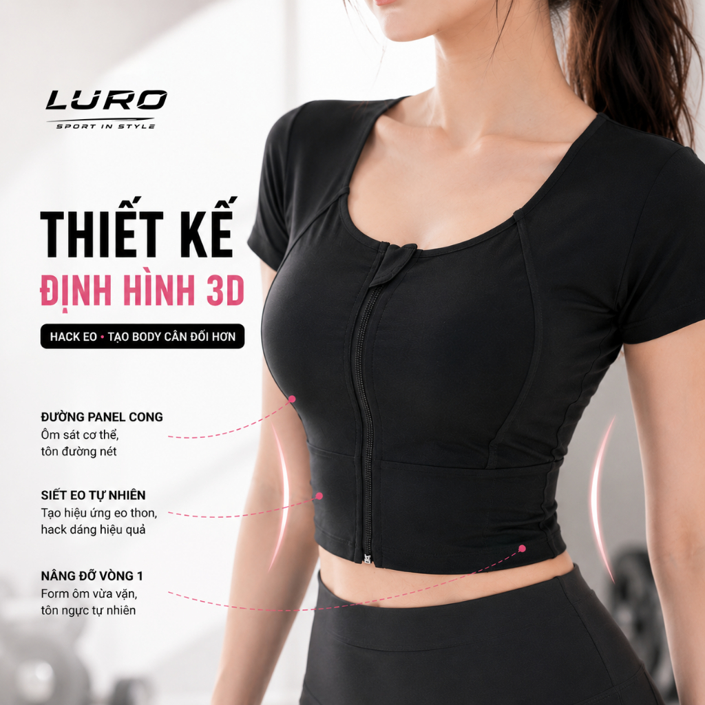 AC61 — Áo Croptop Thể Thao Khóa Kéo 5