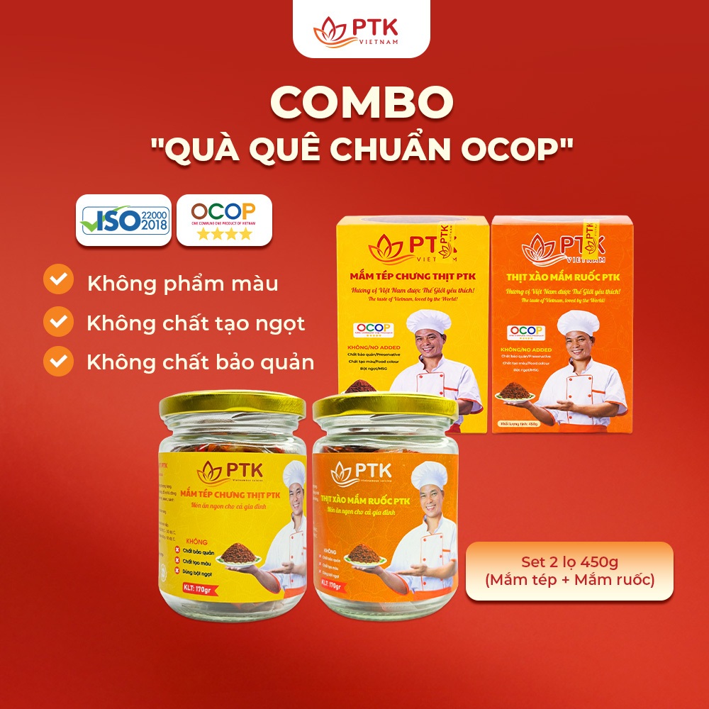 Combo PTK450 và PTK451 "Quà Quê Chuẩn OCOP" - Đặc Sản Việt Nam - Chuẩn ISO, OCOP 4 sao