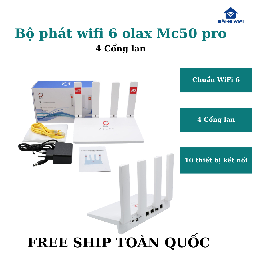 Router Wifi lắp sim 4G Olax MC50 Pro 4 Cổng LAN – Cắm Sim Dùng Mọi Nơi
