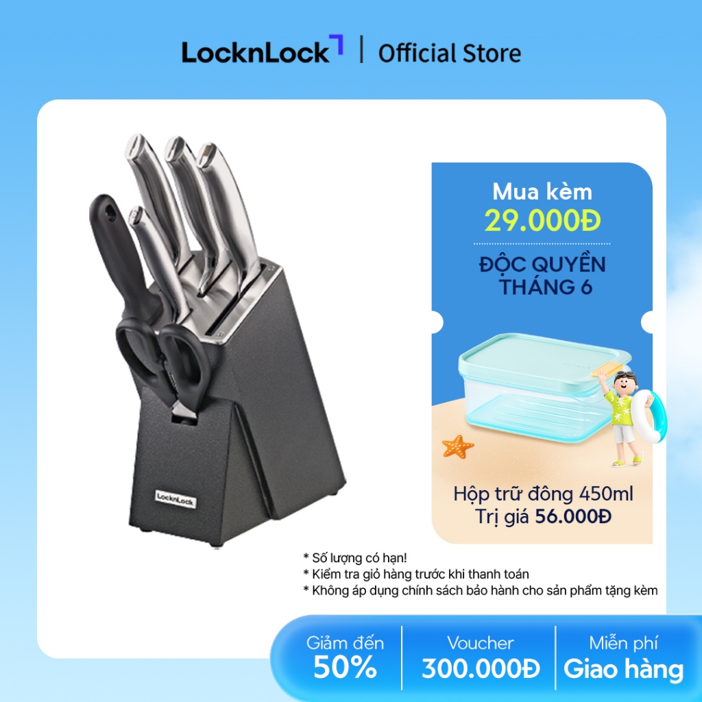 Bộ Dao 7 Món Lock&Lock - Đen CKK301
