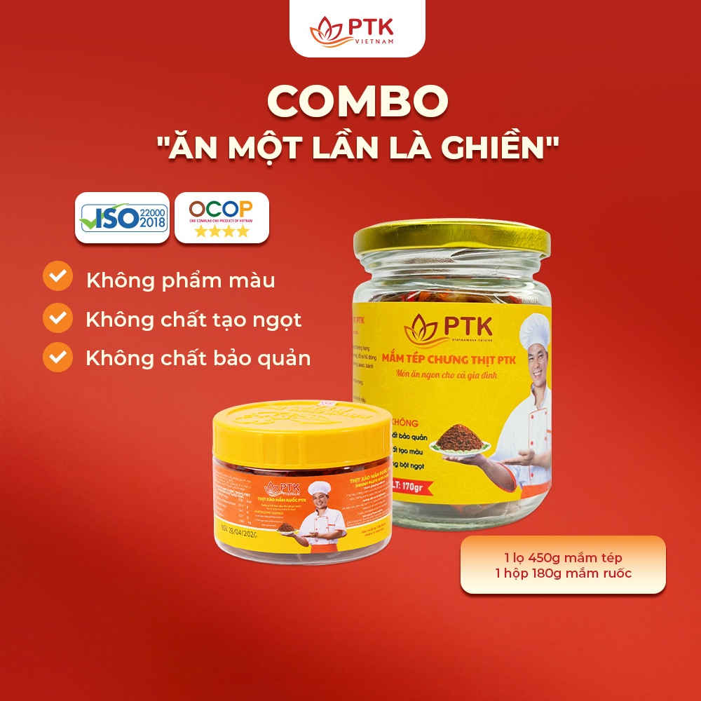 Combo PTK450 và PTK180 "Ăn Một Lần Là Nghiền" - Đặc Sản Việt Nam - Chuẩn ISO, OCOP 4 sao