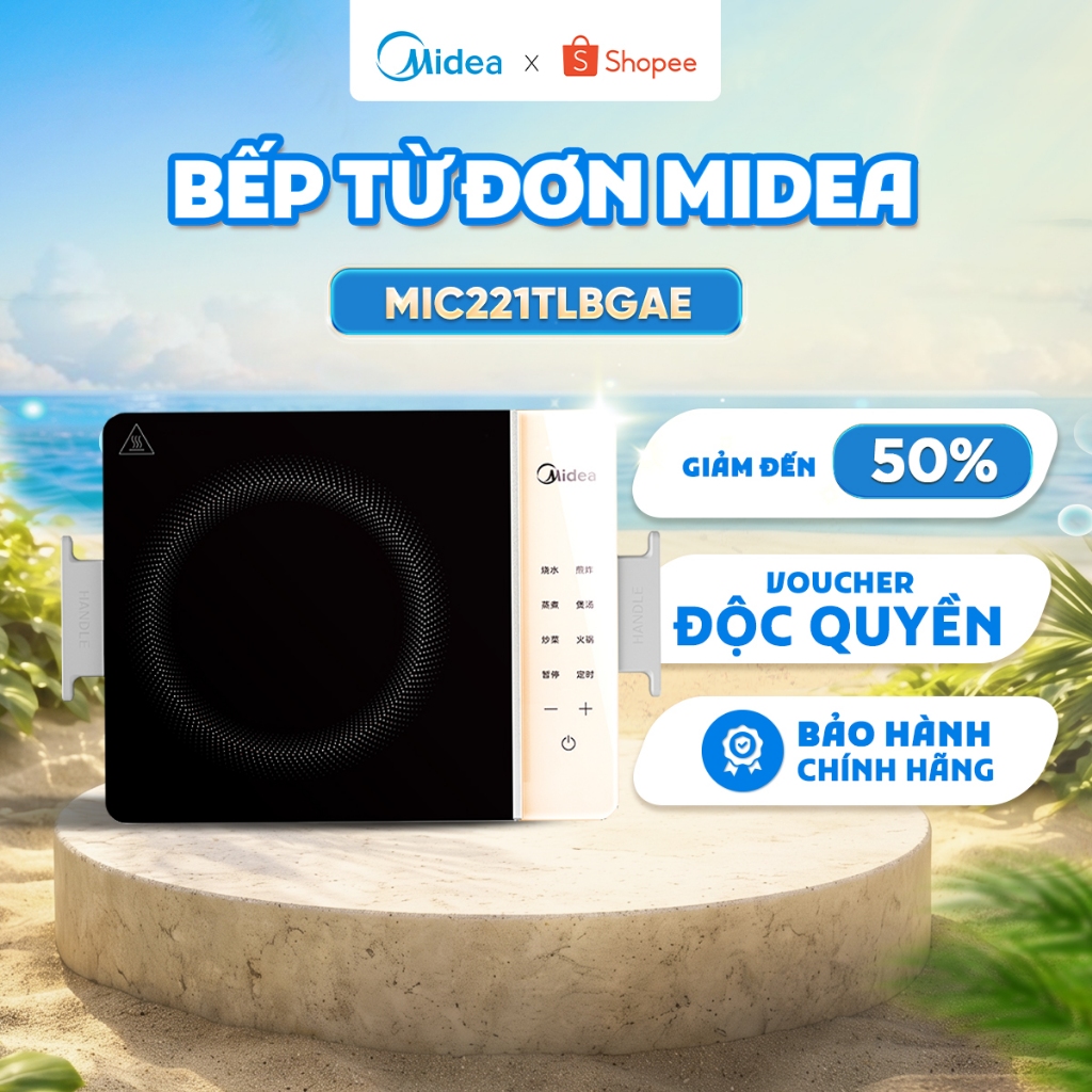[GIẢM ĐẾN 50%] Bếp từ cảm ứng đa năng Midea MIC221TLBG | 2200W| 4 màu sắc | Bảo hành 12 tháng