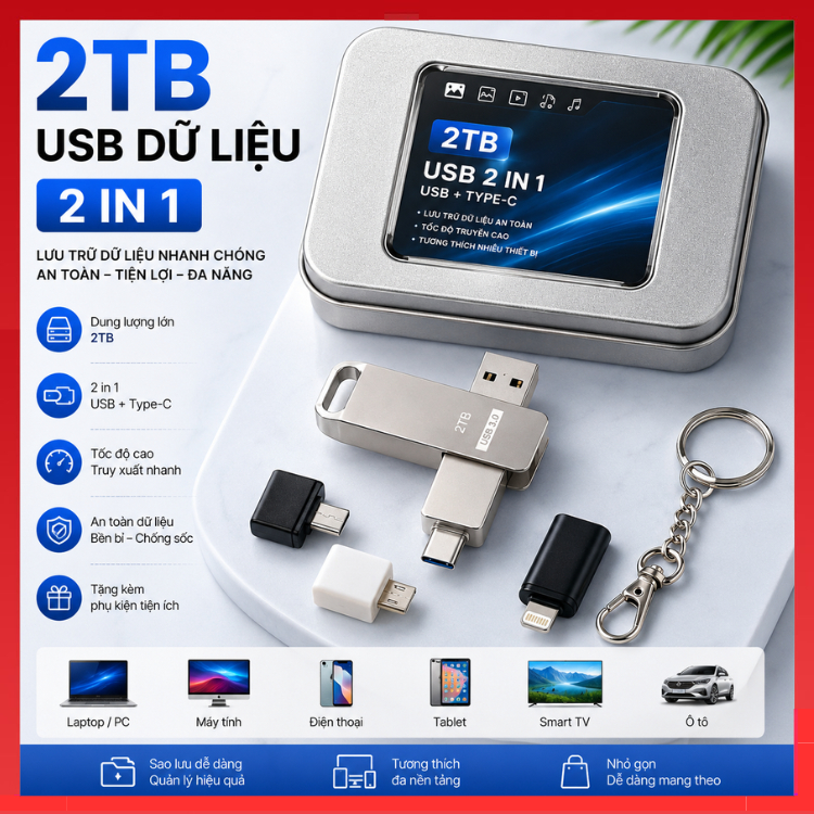 USB Ổ đĩa Flash 3IN1 OTG chống nước mới Type-C Điện thoại thông minh PenDrive cho PC / Android / IOS