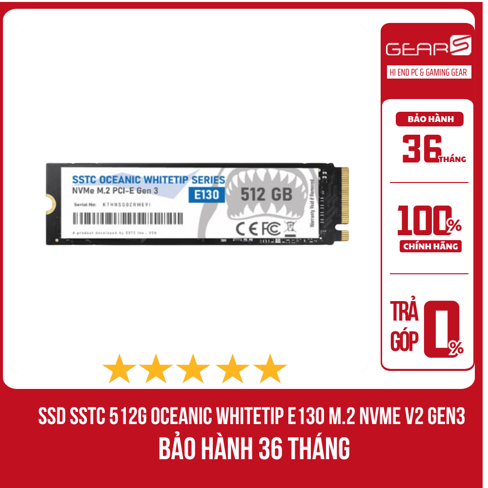 [Full Vat] Ổ cứng SSD SSTC 512G Oceanic Whitetip E130 M.2 NVMe V2 Gen3 - Bảo Hành 36 Tháng