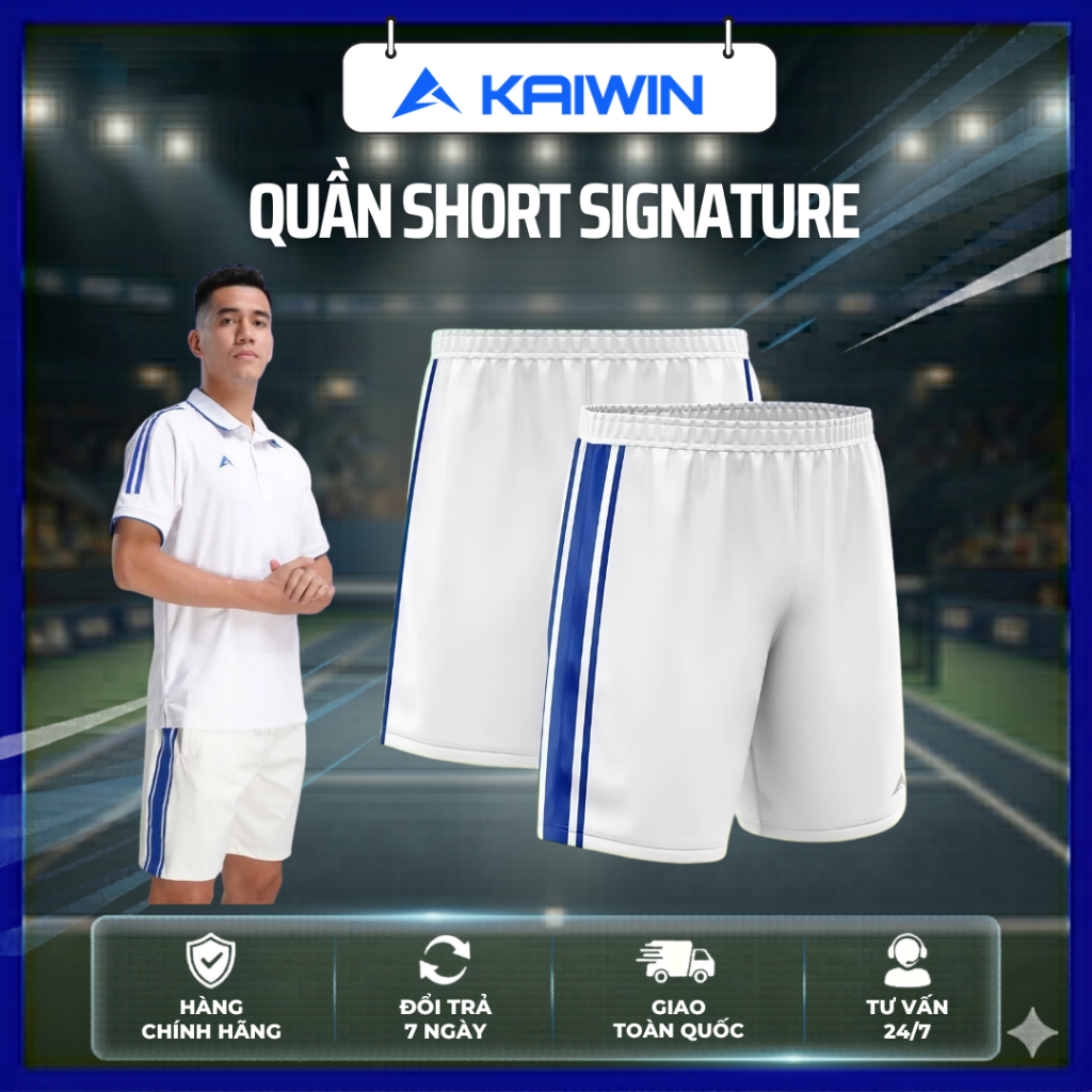 Quần Shorts Thể Thao KAIWIN SIGNATURE Siêu Nhẹ, Quần Shorts Chính Hãng Kaiwin Cao Cấp
