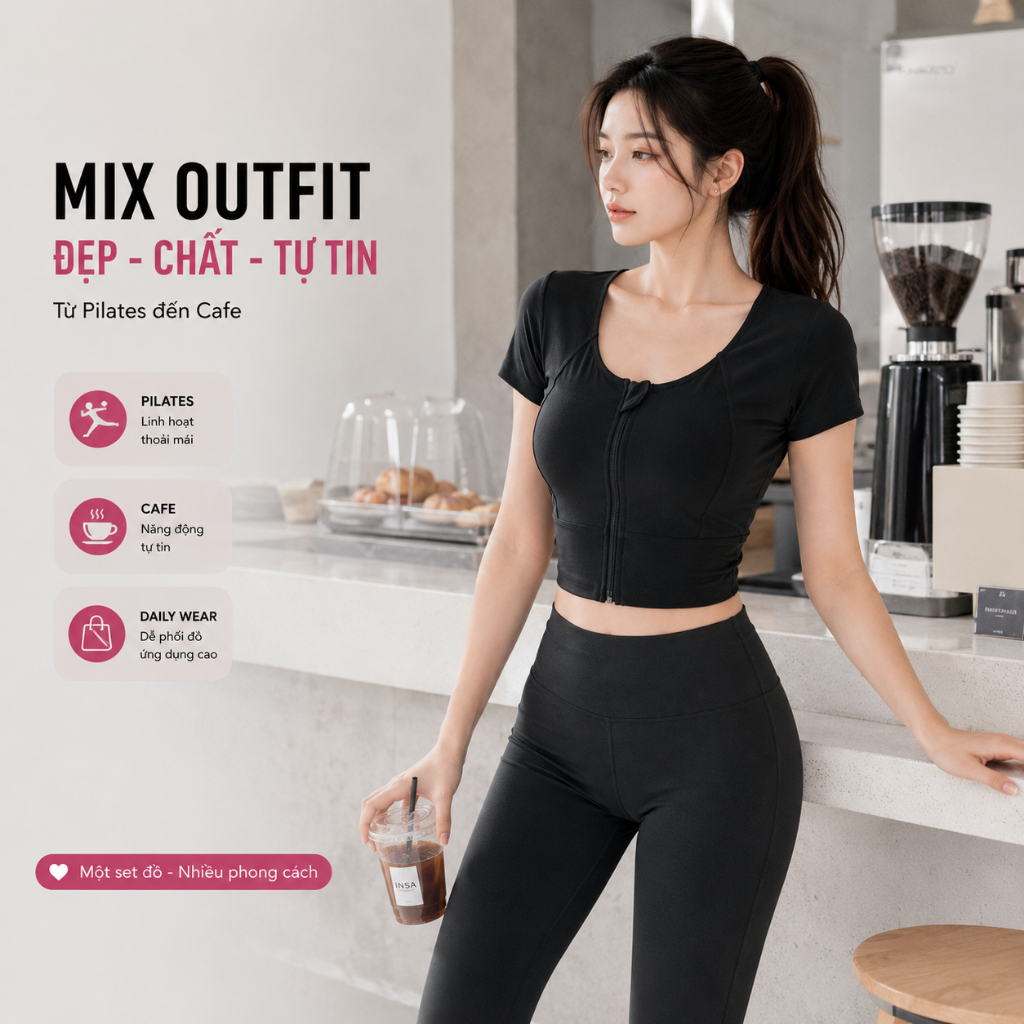 AC61 — Áo Croptop Thể Thao Khóa Kéo 7