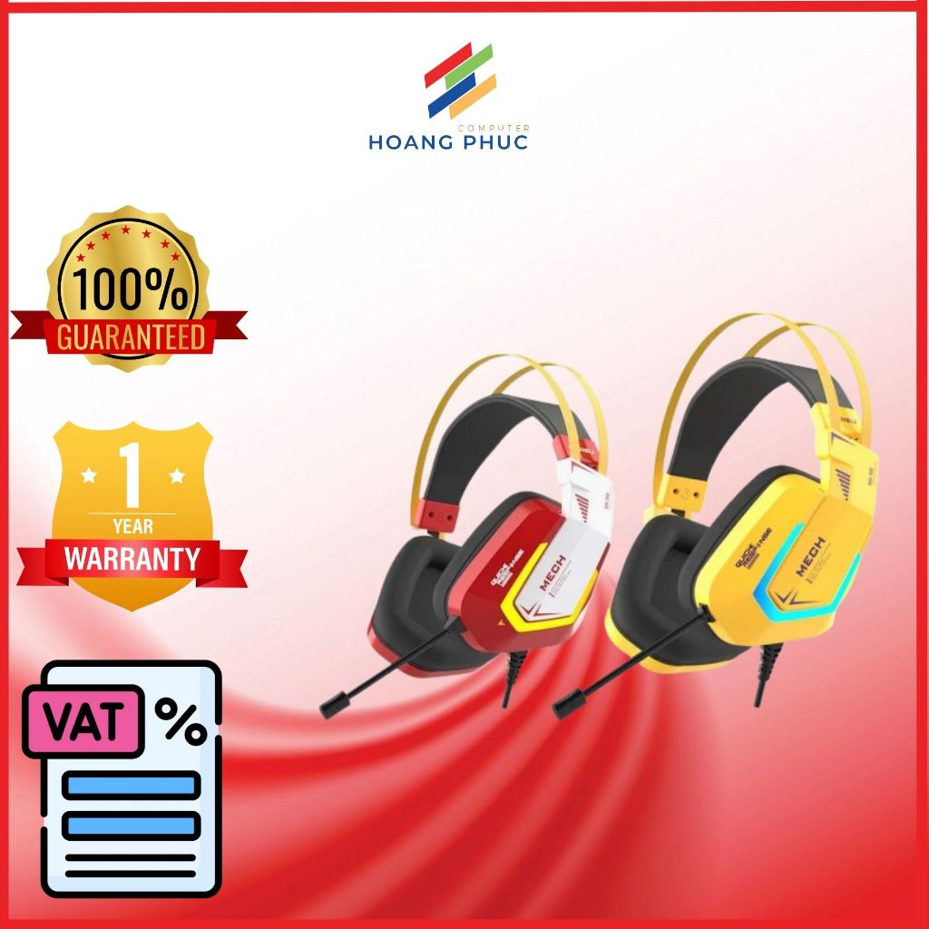 Headphone DareU - EH732 (Red, Yellow) - Hàng chính hãng bảo hành 1 năm