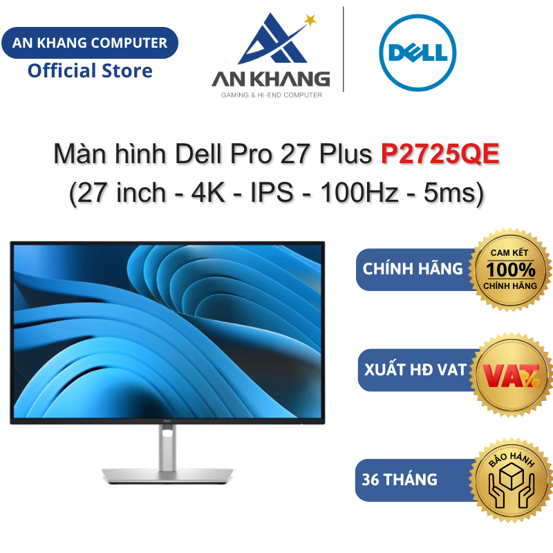 Màn hình Dell Pro 27 Plus P2725QE (27 inch - 4K - IPS - 100Hz - 5ms) Chính hãng Bảo hành 36 Tháng