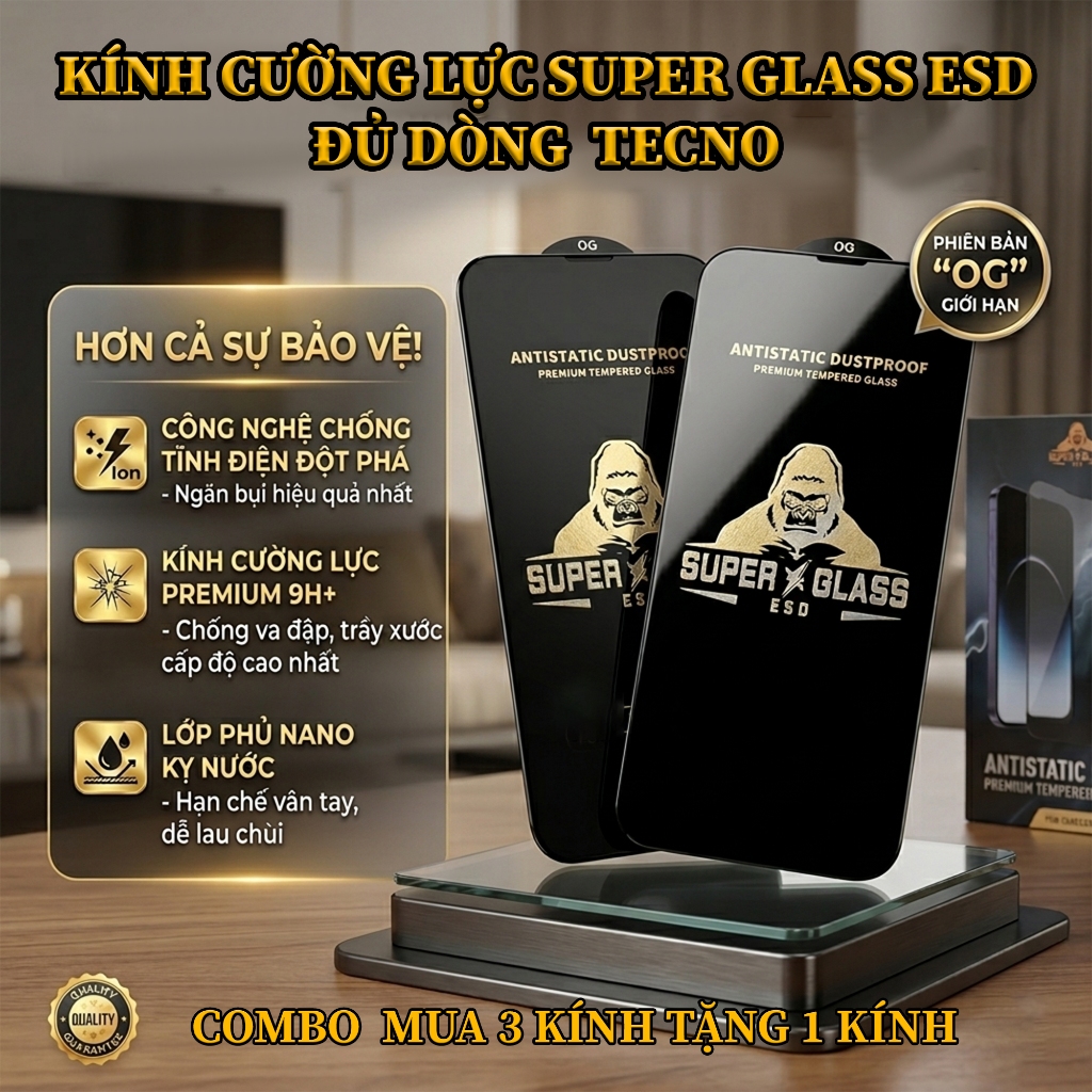 Kính cường lực Tecno Pova 5/5 pro ,6 Neo,4 pro , Camon 30,20 , Spark 10 Pro,20,30, Go 1, Go 2, Go 20