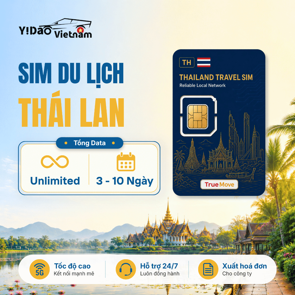 Sim Thái Lan 5 - 7 Ngày 35GB, Mạng Truemove/ Dtac, Sim Thái Lan 5G Không Giới…