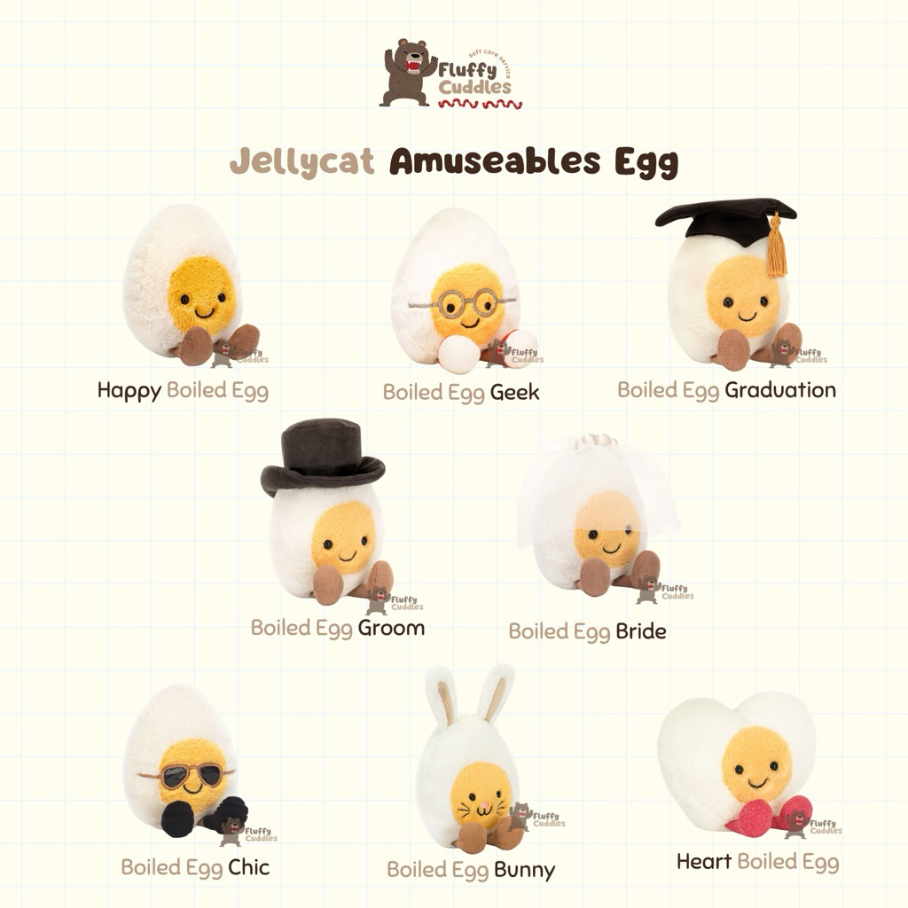 [Chính hãng] Jellycat Amuseables Boiled Egg | BST Trứng Jellycat