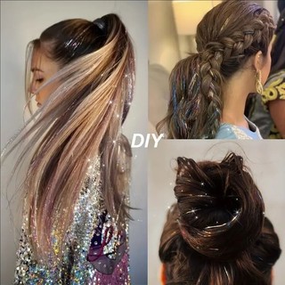 Tóc kim tuyến trang trí cho tóc, Set 120 sợi kim tuyến nối tóc trang trí cho tóc