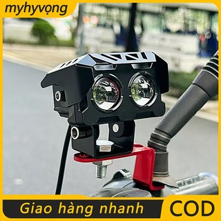 Đèn Trợ Sáng Bi Cầu S25 KIỂU VUÔNG , 1 Đèn Tích Hợp 2 Bi Cầu, Cos Vàng Pha Trắng, Phá Sương Mù, Lắp Ô Tô Xe Máy Xe Tải