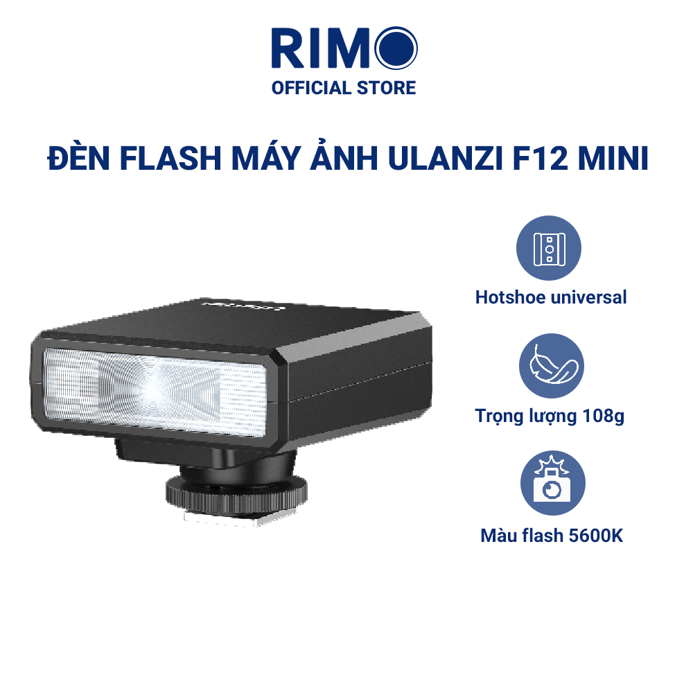 Đèn Flash Mini ULANZI F12 Dành Cho Máy Ảnh độ màu 5600K GN 12 độ mờ từ 1% đến 100%