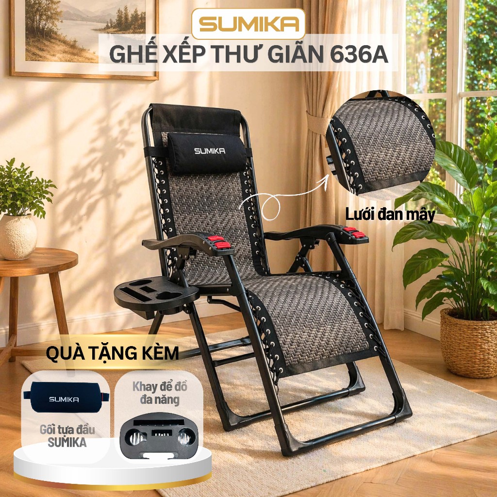 Ghế Xếp Văn Phòng, Ghế Gấp Gọn Thư Giãn SUMIKA 636a, sumika 199 Thép Sơn Tĩnh Điện Cao Cấp Bền Bỉ