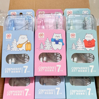 Bộ compa sắt chì kim 9018, 8202 kèm eke thước kẻ(01 bộ)