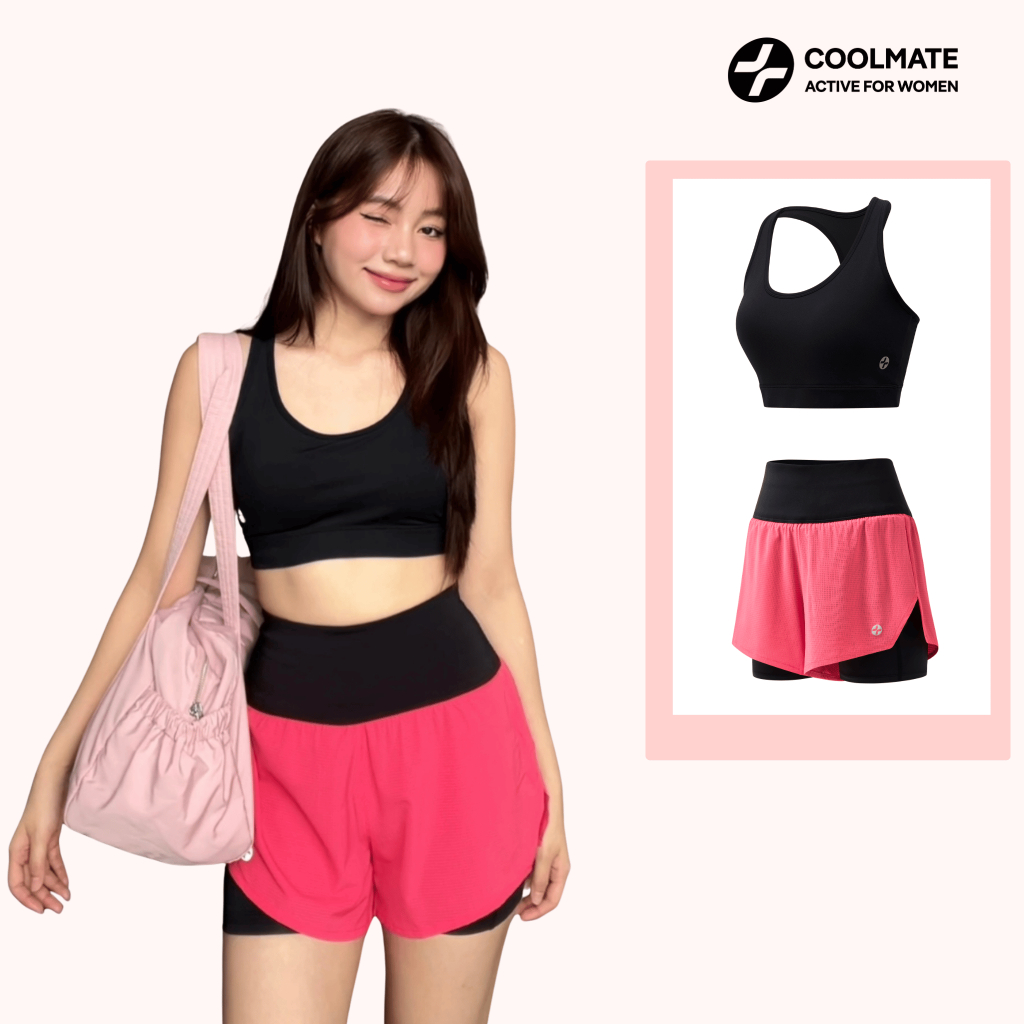 Set thể thao nữ Bra Coolflex & Quần Race Shorts thoáng khí - Coolmate Active For Women