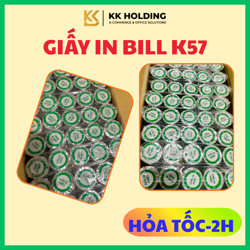 [1 Thùng] Giấy in bill K57 giấy in nhiệt khổ 57mm – K57x30 K57x38 K57x45 (100–200 cuộn/thùng)