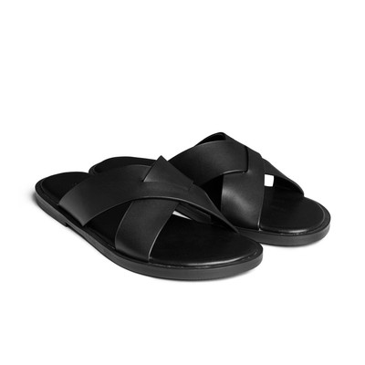Dép da nam cao cấp quai chéo da bò thật SLIDE SANDALS - SD07 - Thương hiệu Be Classy