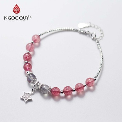 Vòng tay đá Thạch anh tự nhiên phối charm - Mẫu VC0775 - Ngọc Quý