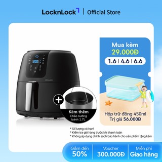 Nồi chiên không dầu lock&lock super jumbo air fryer 7.2l màu đen ejf296blk