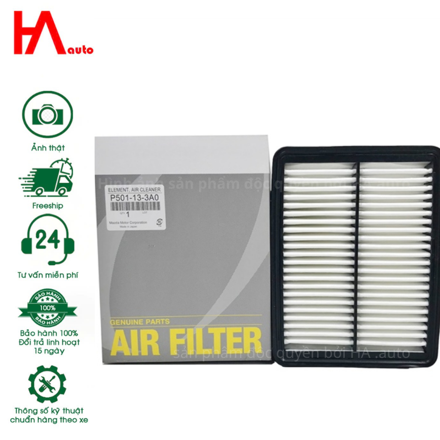 Lọc gió động cơ Mazda 3 đời 14-19, Mazda 2 đời 14-22, Mazda CX-3 đời 16-22. Mã P501-13-3A0