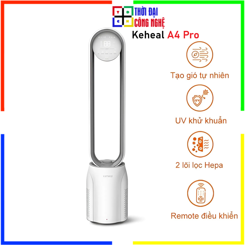 Quạt Không Cánh Keheal A4 Pro Kiêm Lọc Không Khí Cao Cấp - Quạt Lọc Khí Thông Minh Keheal A4Pro Bảo 