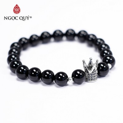 Vòng tay đá Obsidian tự nhiên phối charm - Mẫu VC0743 - Ngọc Quý