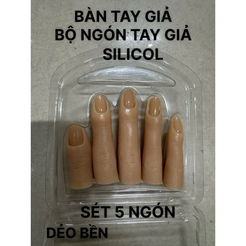 Ngón Tay Giả - Bộ Bàn Tay Giả Silicol Tập Làm Nails(sét 5 Ngón Đủ Size)Siêu Bền