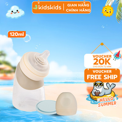 Bình Sữa Silicone Kháng Khuẩn bébémarc 120ml - An Toàn, Tự Nhiên