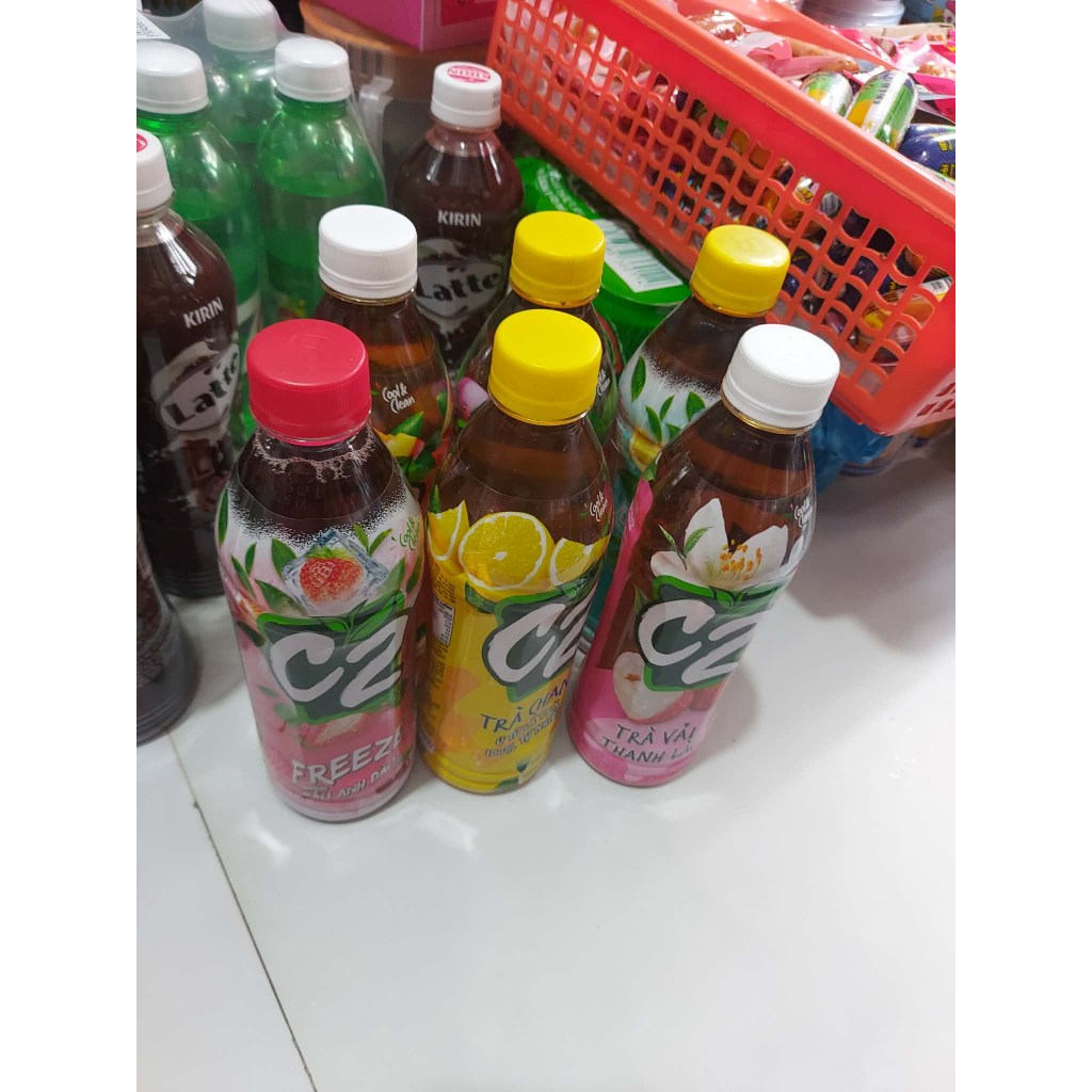 C2 1 LỐC MIX 6 VỊ [ CHANH / ĐÀO /  VẢI /  ỔI HỒNG / BẠC HÀ / DÂU ] CHAI 455 ml