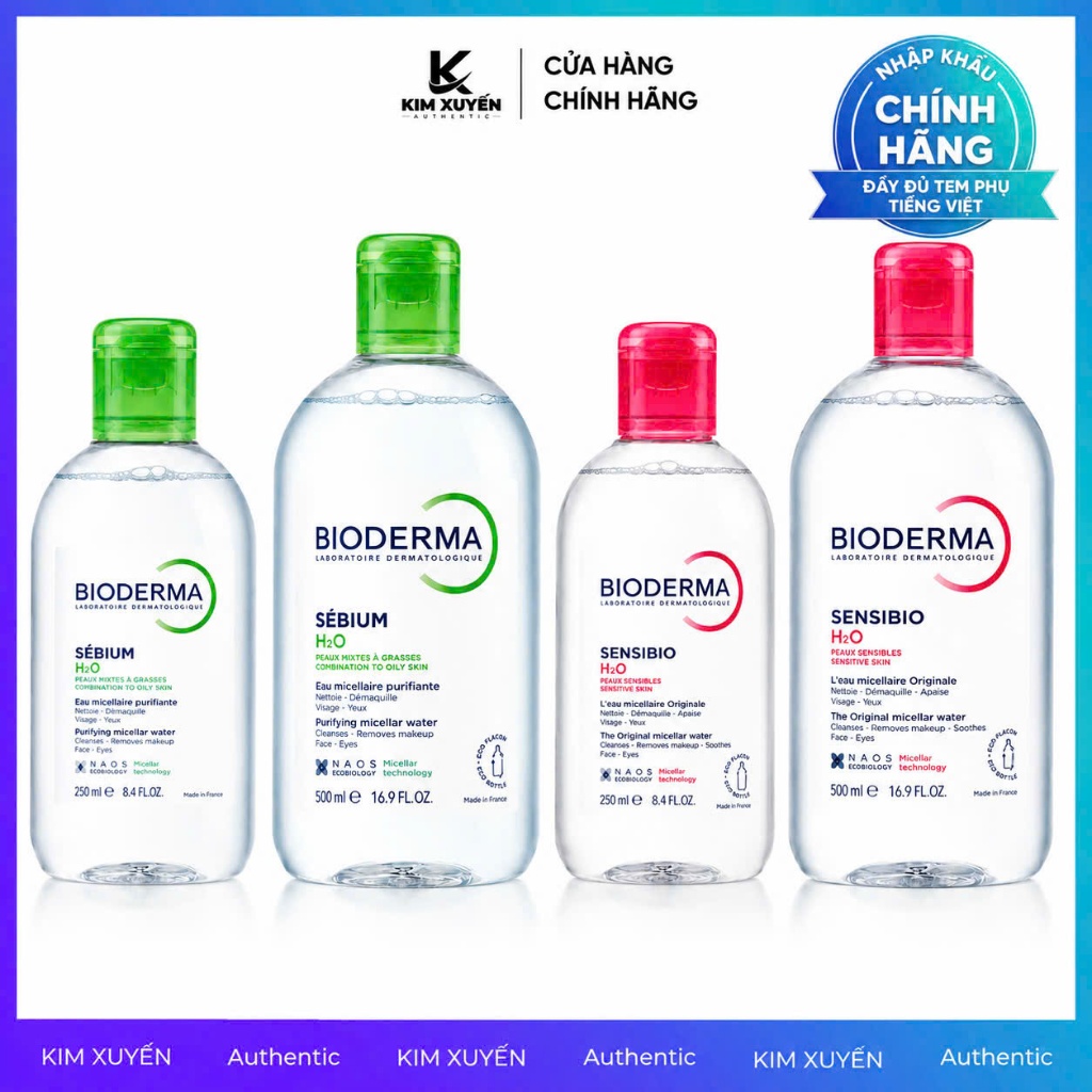 Nước tẩy trang Bioderma Laboratoire Sebium H20 - Sensibio H20 100ML/250Ml/500ML