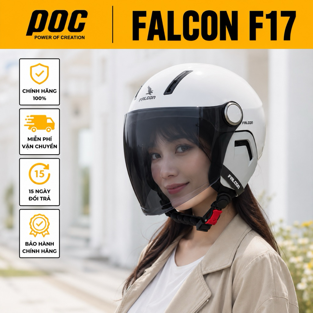 Nón Bảo Hiểm 1/2 Nón Falcon F17 chính hãng