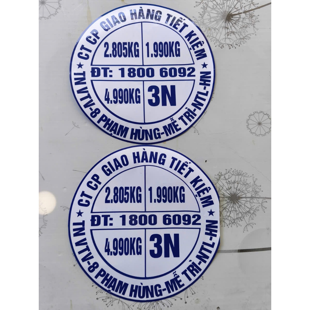 Tem tải trọng xe tải theo yêu cầu