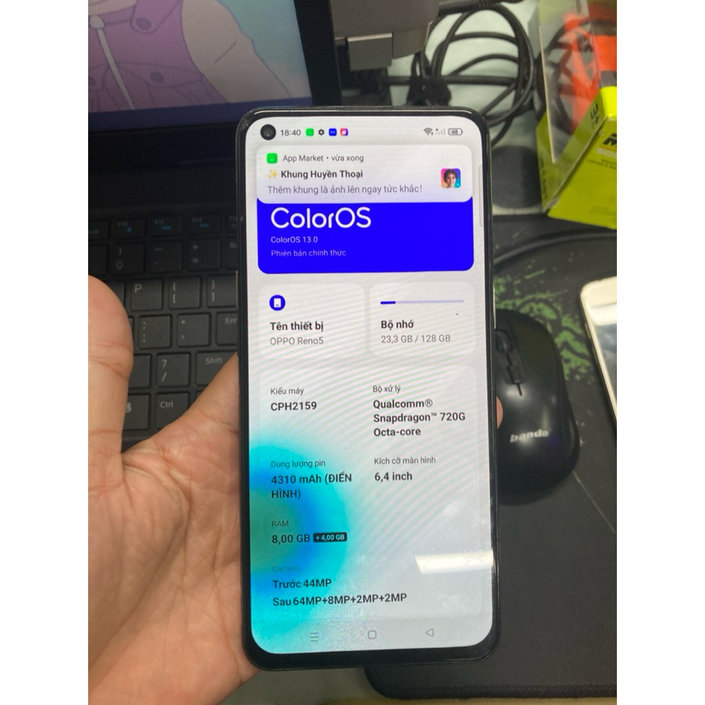 xác điện thoại oppo reno 5 hư màn hình như hình