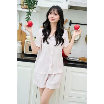 Đồ Mặc Nhà Loirechic FDMN260388 Họa Tiết Tim Chất Lụa Pháp Mát Mịn