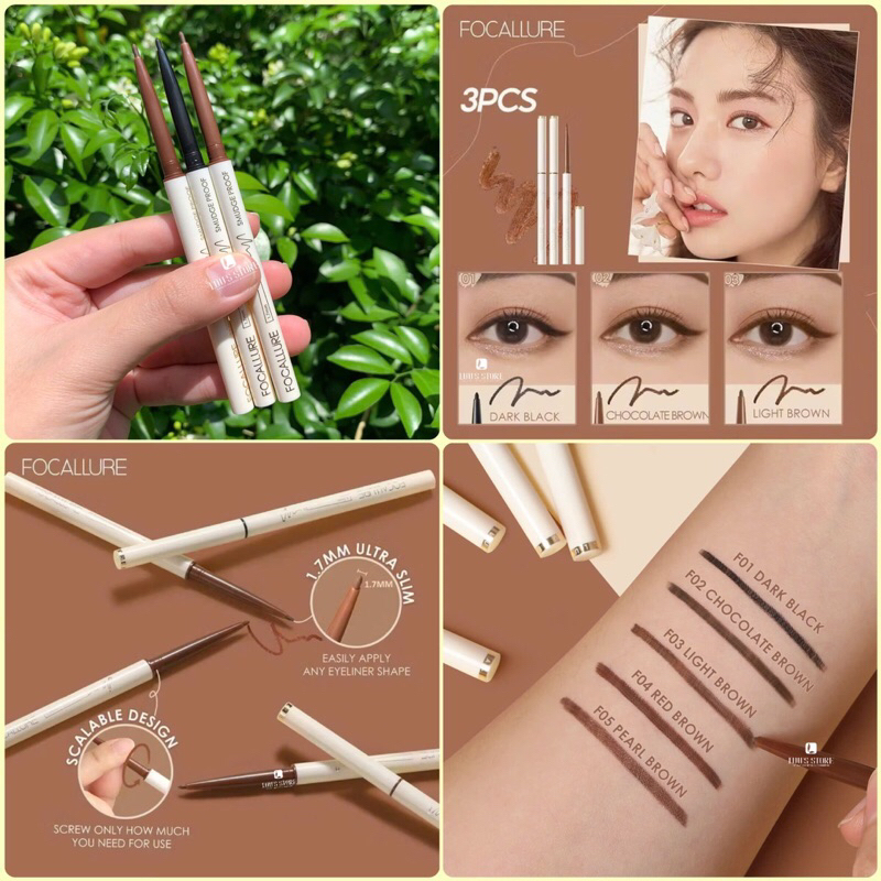 Bút sáp vẽ viền mắt/FOCALLURE PERFECTLY DEFINED GEL EYELINER FA243