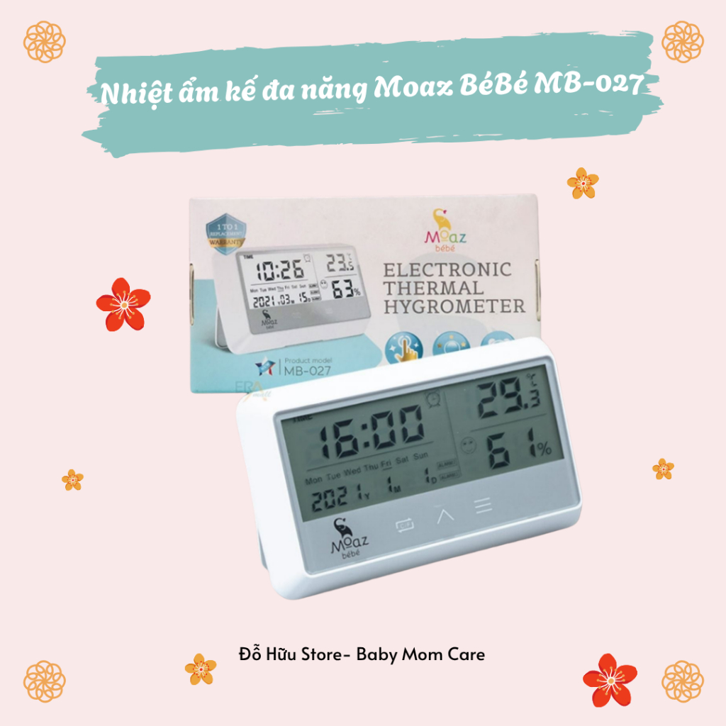 Nhiệt ẩm kế đa năng Moaz BéBé MB-027 | Đỗ Hữu Store